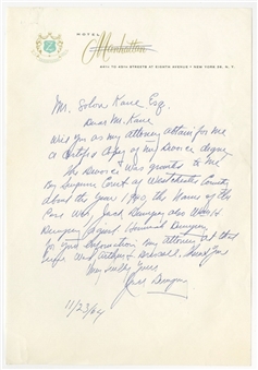 1964 Jack Dempsey Signed Letter (PSA/DNA)